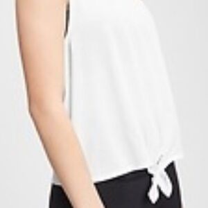 White Sleeveless‎ Tie-Front Top
